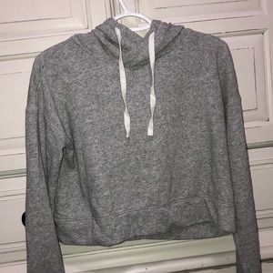 Light gray cropped hoodie